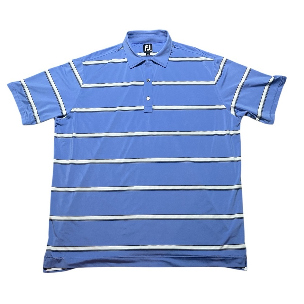 FJ Footjoy Men’s Golf Tennis Blue Stripe Polo 2X